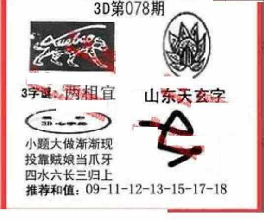 24078期: 福彩3D丹东全图分析