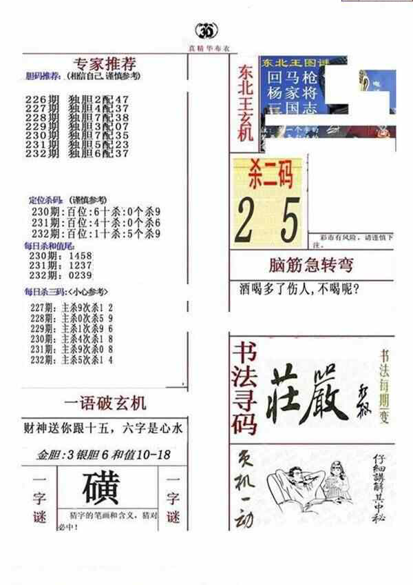 24232期: 福彩3D全套图版参考