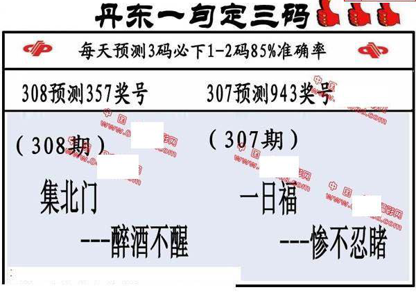 24308期: 福彩3D丹东全图分析