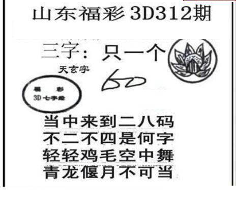 24312期: 三毛3D精品图谜