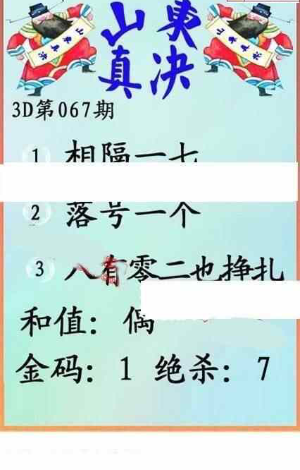 24067期: 福彩3D丹东全图分析