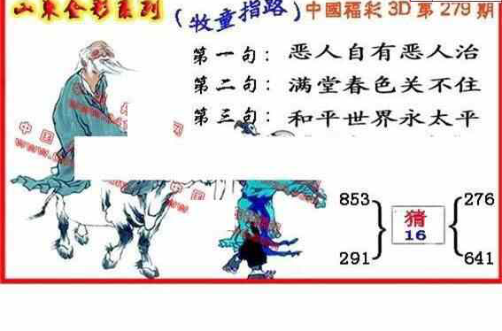 24279期: 福彩3D丹东全图分析