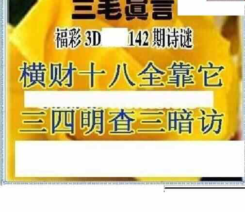 24142期: 三毛3D精品图谜