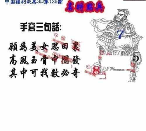 24125期: 福彩3D丹东全图分析