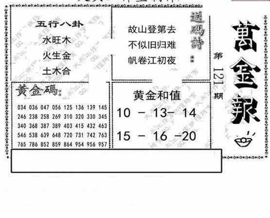 24121期: 大兵福彩3D黄金报图版