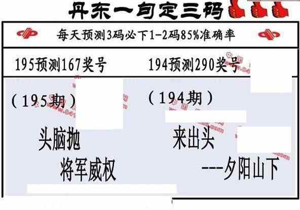 24195期: 福彩3D丹东全图分析