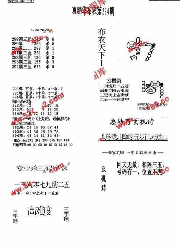 24294期: 福彩3D全套图版参考