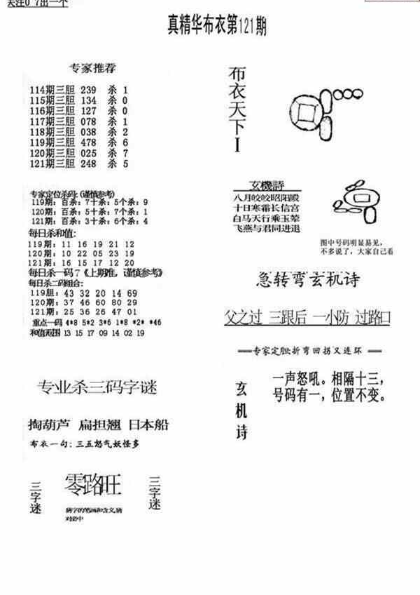 24121期: 福彩3D全套图版参考