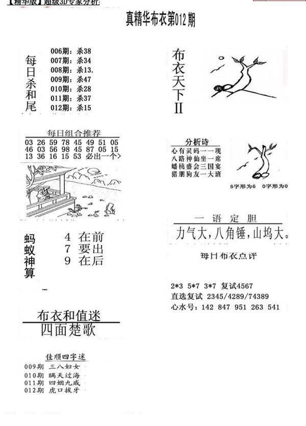 25012期: 福彩3D全套图版参考