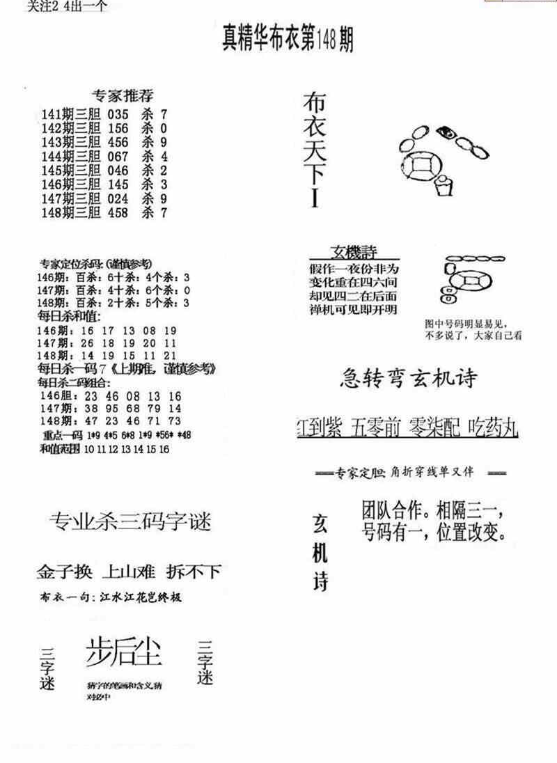 24148期: 福彩3D全套图版参考