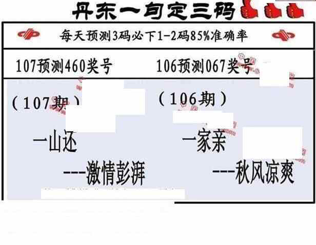 24107期: 福彩3D丹东全图分析