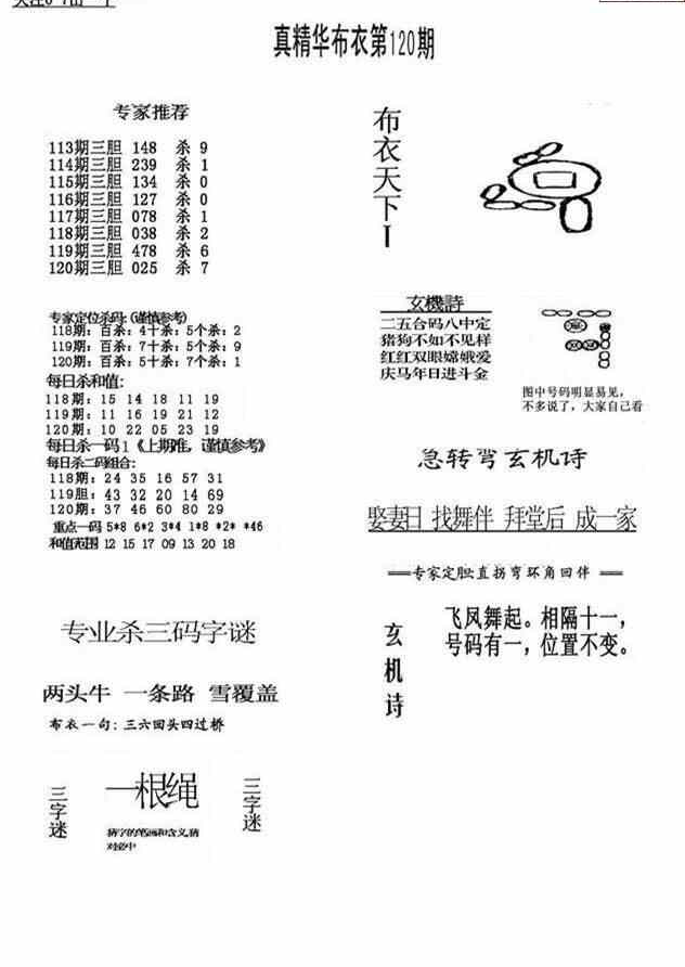 24120期: 福彩3D全套图版参考