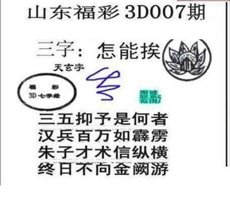 25007期: 三毛3D精品图谜