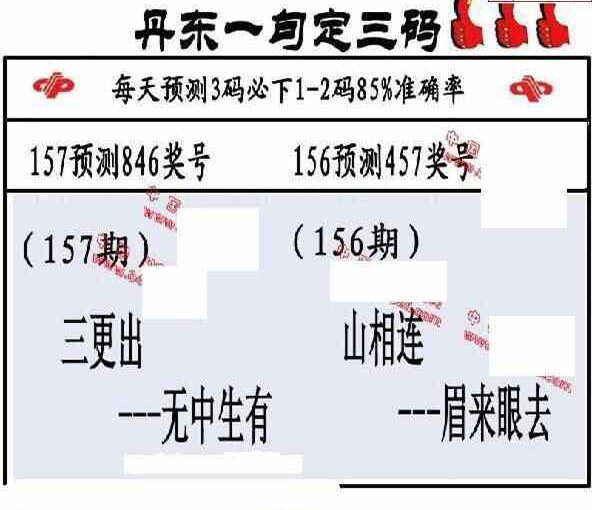 24157期: 福彩3D丹东全图分析