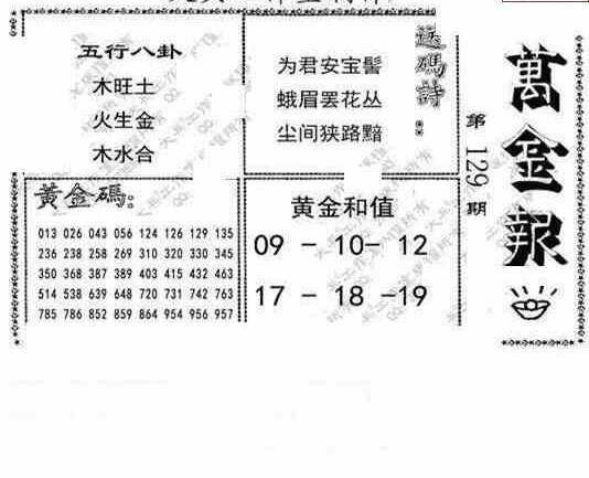 24129期: 大兵福彩3D黄金报图版