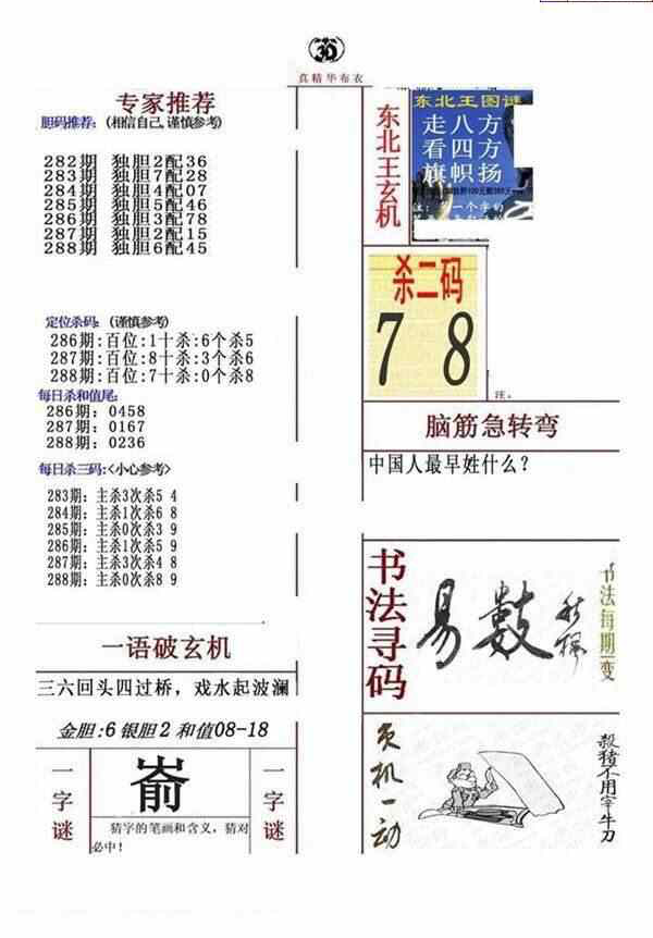 24288期: 福彩3D全套图版参考