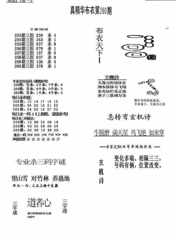 24260期: 福彩3D全套图版参考