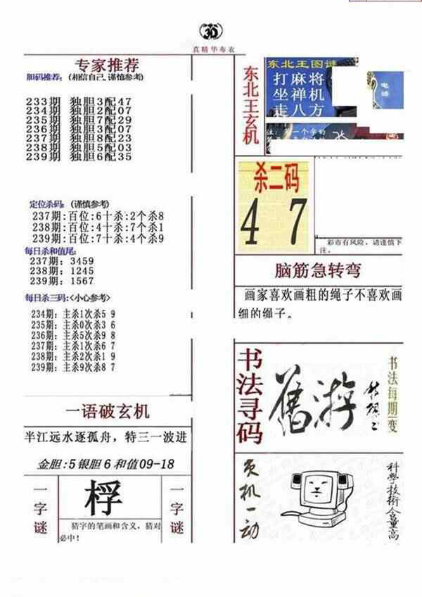 24239期: 福彩3D全套图版参考