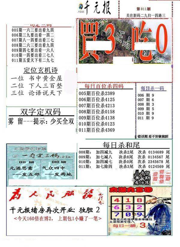 25011期: 福彩3D全套图版参考