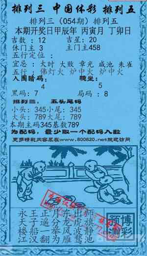 24054期: 福彩3D红黄蓝报