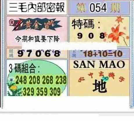 24054期: 老村长福彩3D天天图谜